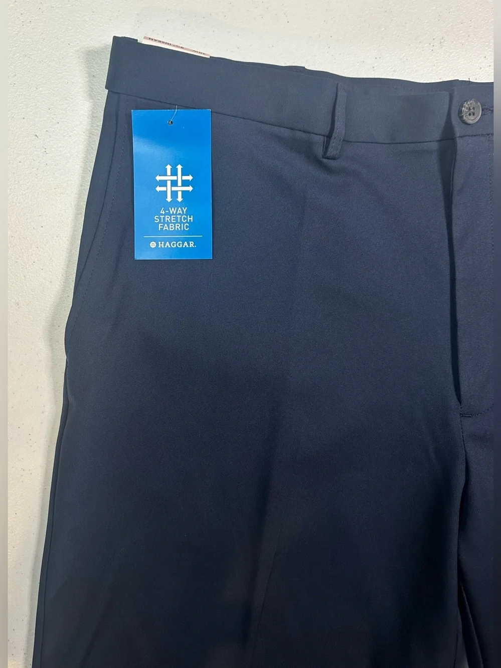 Haggar Cool 18 Pro Navy Golf‎ Shorts 40W Performance Stretch Quick Dry NWT